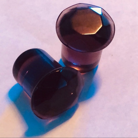 Jewelry - Glass Plugs -Purple-Faceted-Size 1/2” (12.7mm)